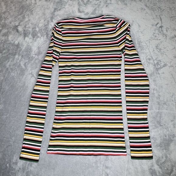 J.Crew Women’s Sz S J Crew Perfect Fit Long Sleeve T-Shirt Striped Colorful - Picture 6 of 12